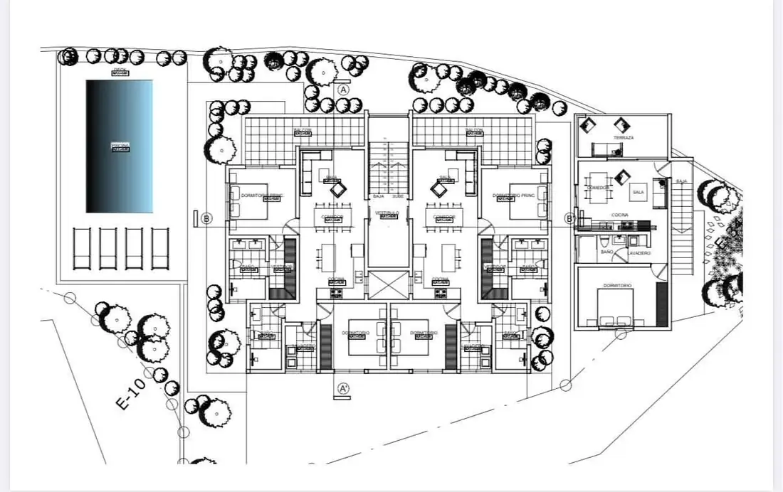 Plan architectural du niveau résidentiel PALMÉA