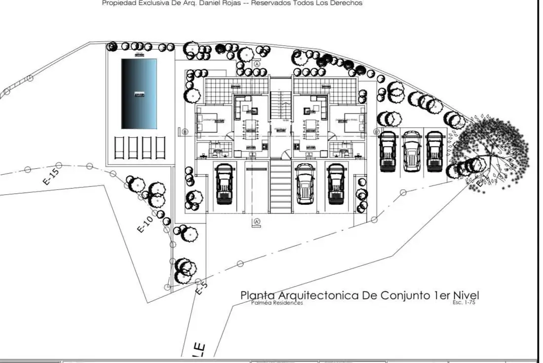 Plan architectural du premier niveau PALMÉA